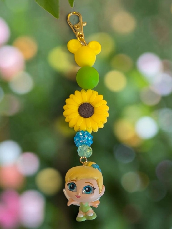 Accessories - Handmade Tinkerbell Floral Bag Charm/ Keychain